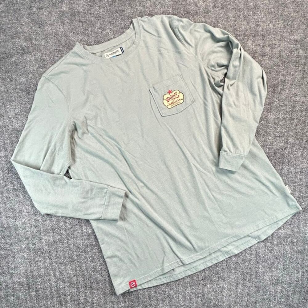 Magellan Outdoors Shiner Bock Women’s XL Boyfriend Fit Long Sleeve Shirt